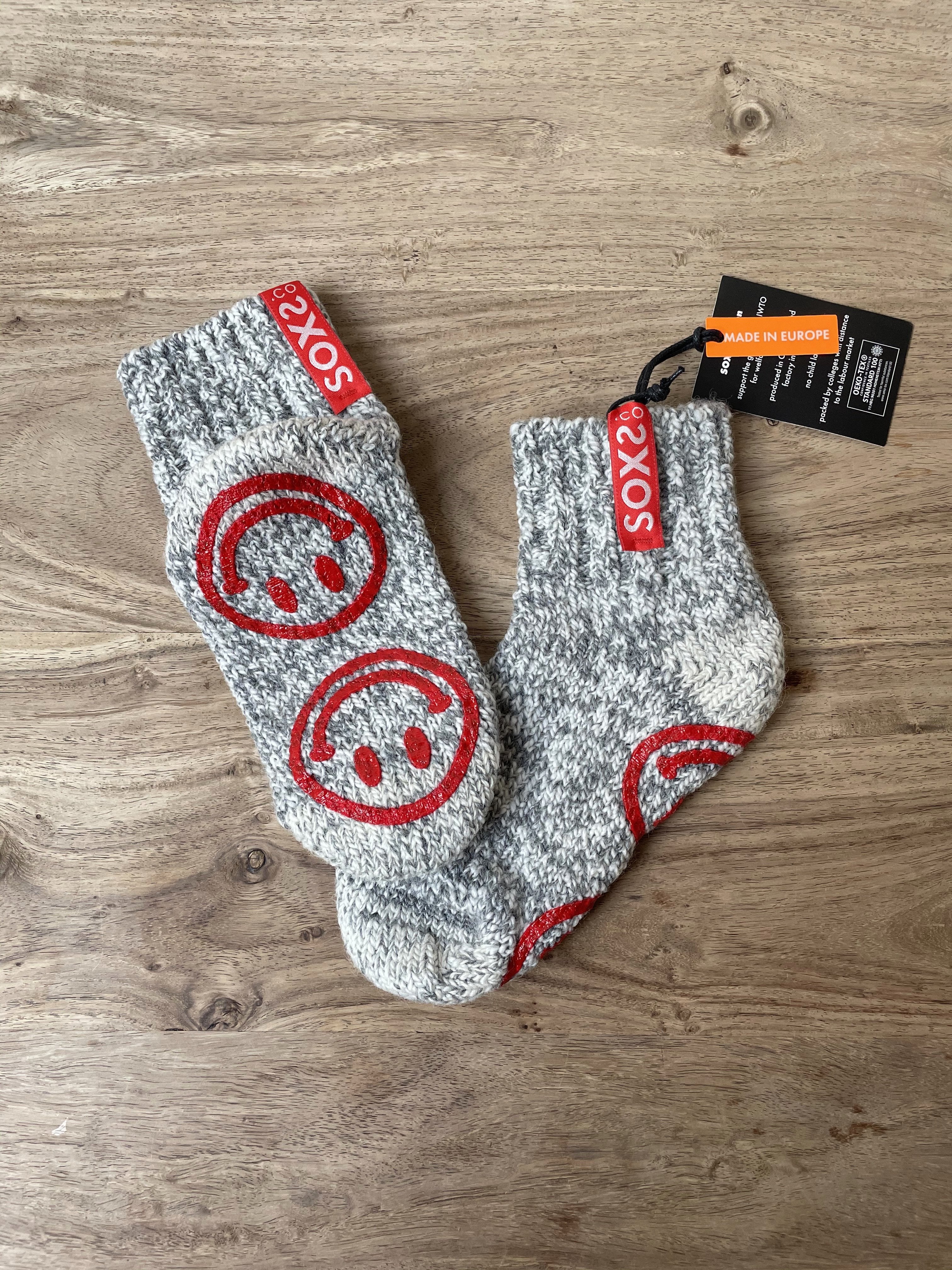 Kinder SOXS Smiley mit Anti Slip Knöchellang