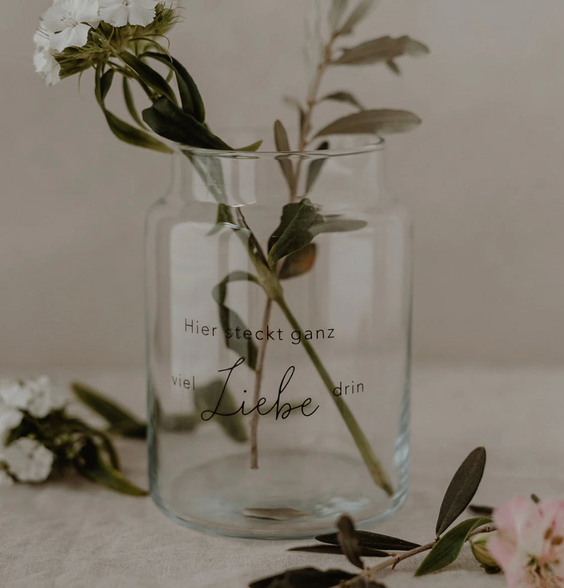 Vase Hier steckt ganz viel Liebe drin groß